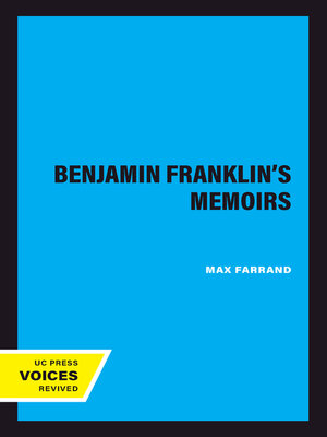 cover image of Benjamin Franklin's Memoirs
